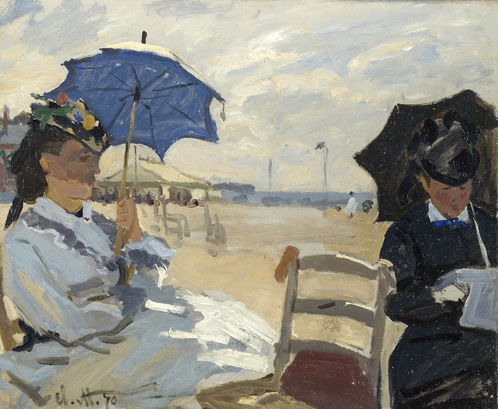 Wall Art Painting id:350505, Name: At the beach of Trouville, Artist: Monet, Claude