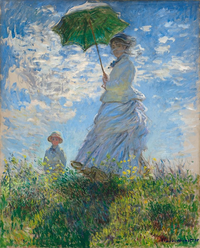 Wall Art Painting id:350517, Name: Woman with a Parasol - Madame Monet and Her Son, Artist: Monet, Claude