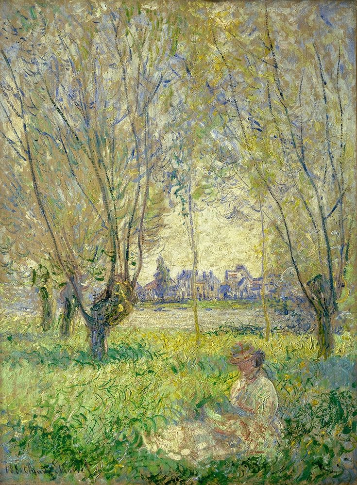Wall Art Painting id:350522, Name: Woman Seated under the Willows, Artist: Monet, Claude