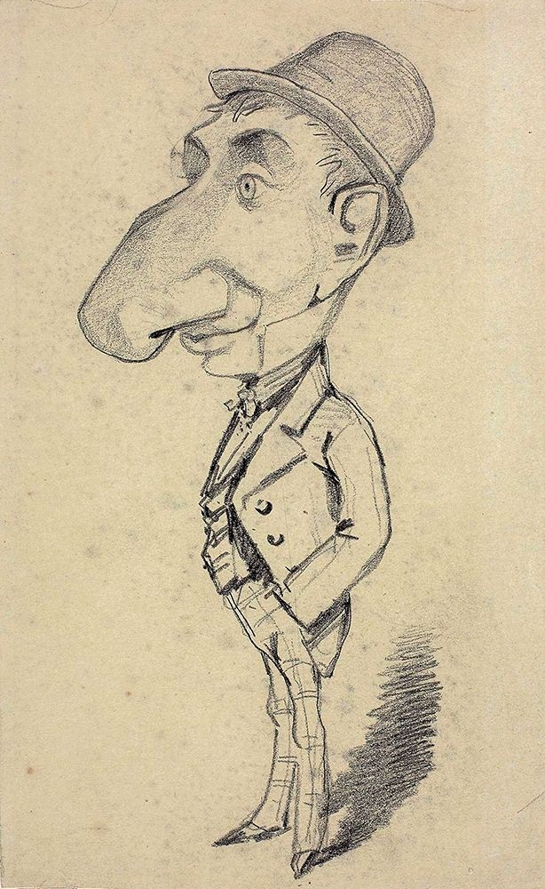 Wall Art Painting id:350535, Name: Caricature of a Man with a Large Nose, Artist: Monet, Claude