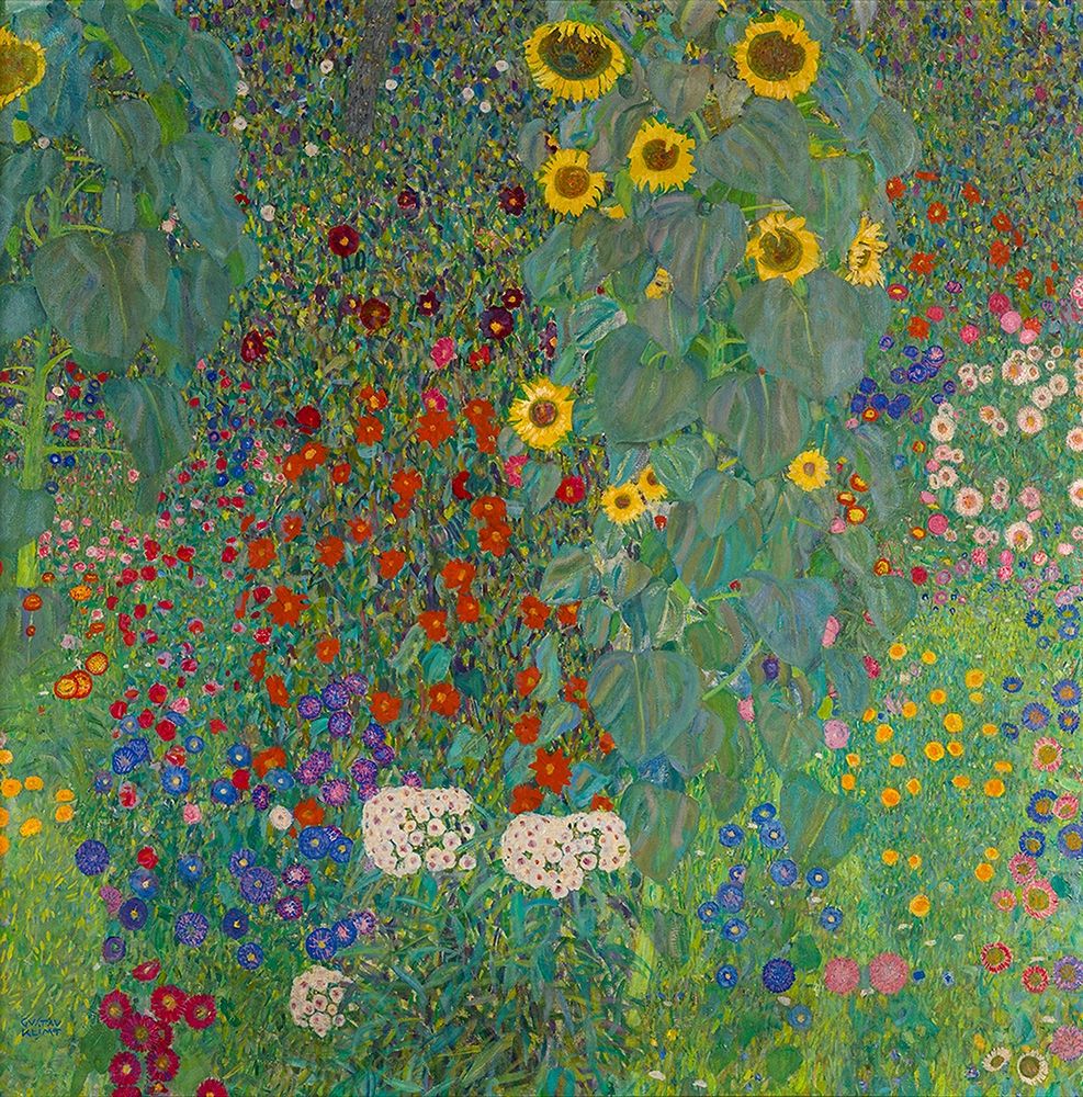 Wall Art Painting id:350706, Name: Farm Garden with Sunflowers, Artist: Klimt, Gustav
