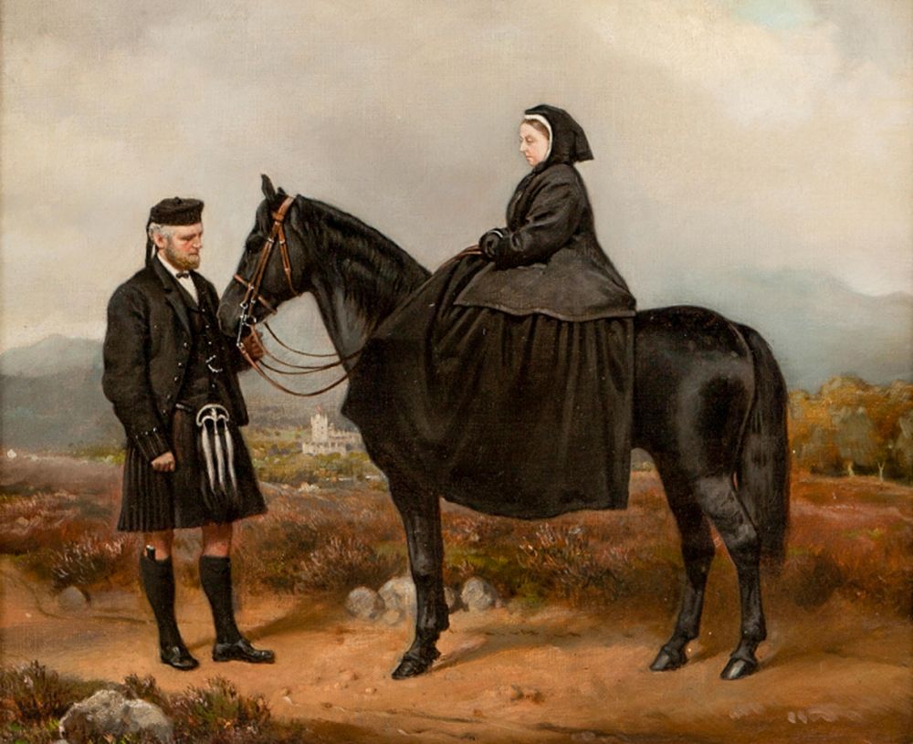 Wall Art Painting id:350715, Name: Queen Victoria with John Brown, Artist: Barber, Charles Burton
