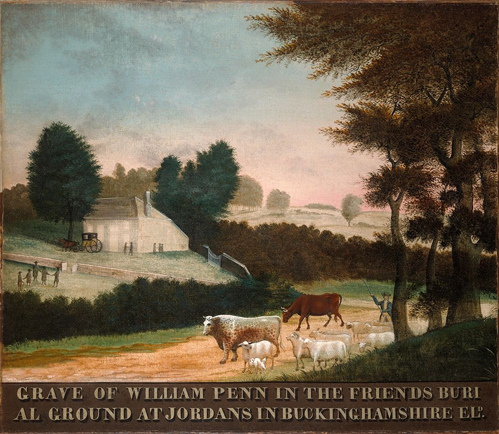 Wall Art Painting id:350837, Name: The Grave of William Penn, Artist: Hicks, Edward