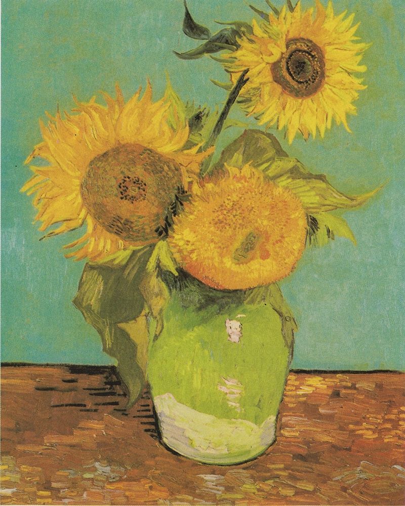 Wall Art Painting id:350851, Name: Vase With Three Sunflowers, Artist: Van Gogh, Vincent
