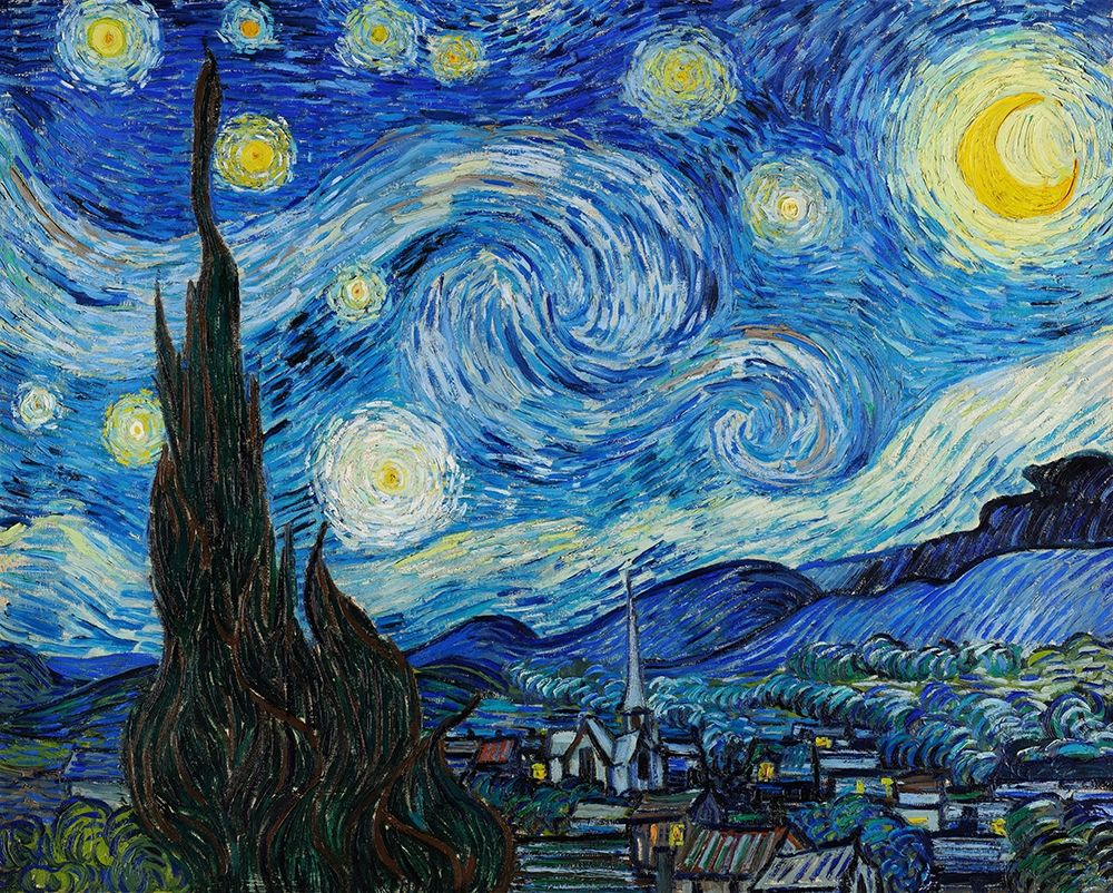 Wall Art Painting id:352544, Name: The Starry Night (1889), Artist: Van Gogh, Vincent