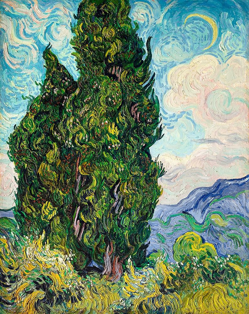 Wall Art Painting id:352547, Name: Cypresses (1889), Artist: Van Gogh, Vincent