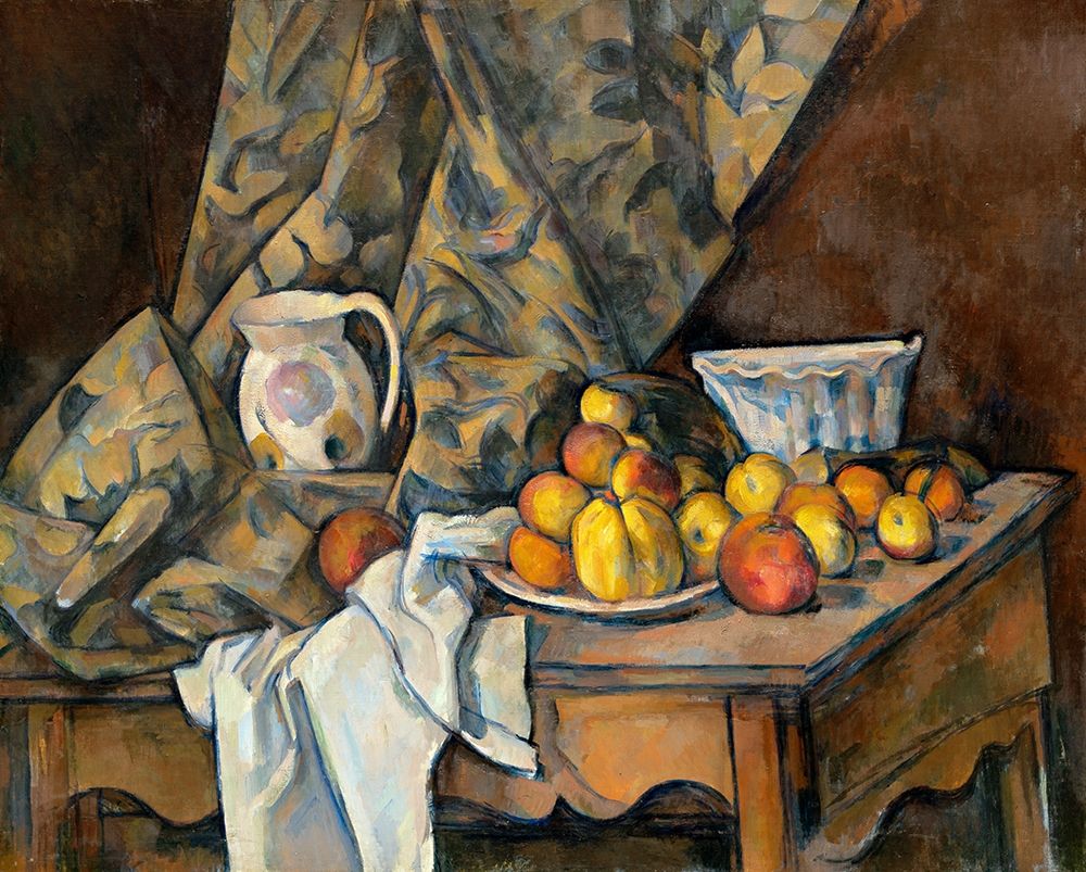 Wall Art Painting id:352661, Name: Still Life with Apples and Peaches , Artist: Cezanne, Paul