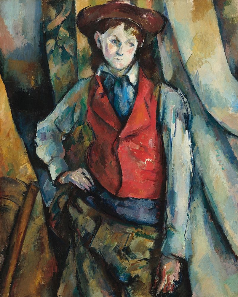 Wall Art Painting id:352663, Name: Boy in a Red Waistcoat, Artist: Cezanne, Paul