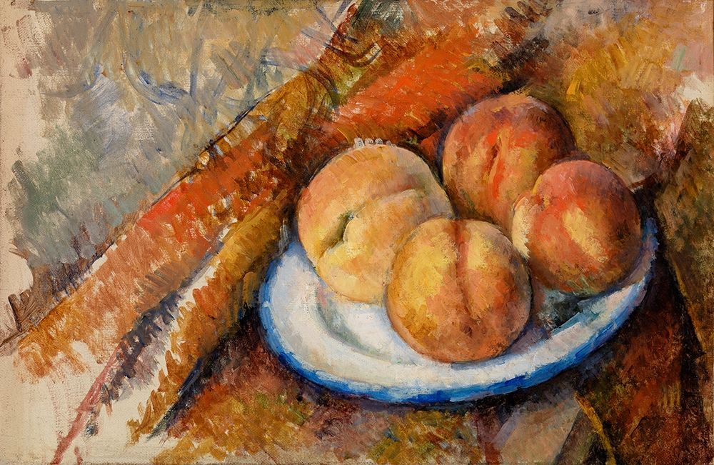 Wall Art Painting id:352679, Name: Four Peaches on a Plate, Artist: Cezanne, Paul