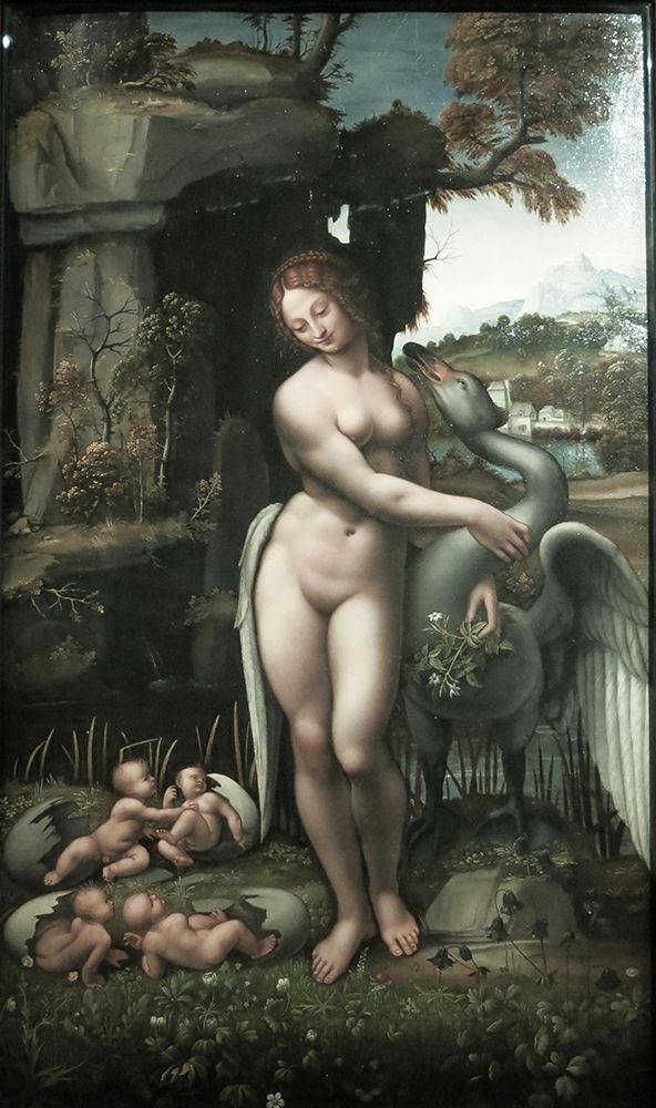 Wall Art Painting id:352539, Name: Ledo and the Swan, Artist: da Vinci, Leonardo