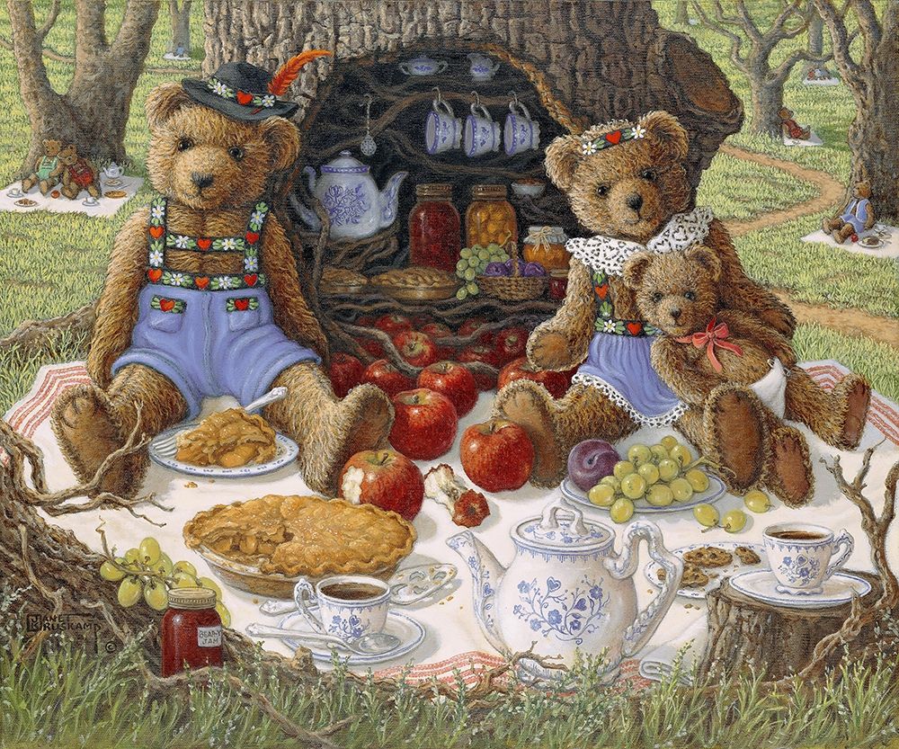 Wall Art Painting id:354358, Name: Bentleys Family Picnic, Artist: Kruskamp, Janet