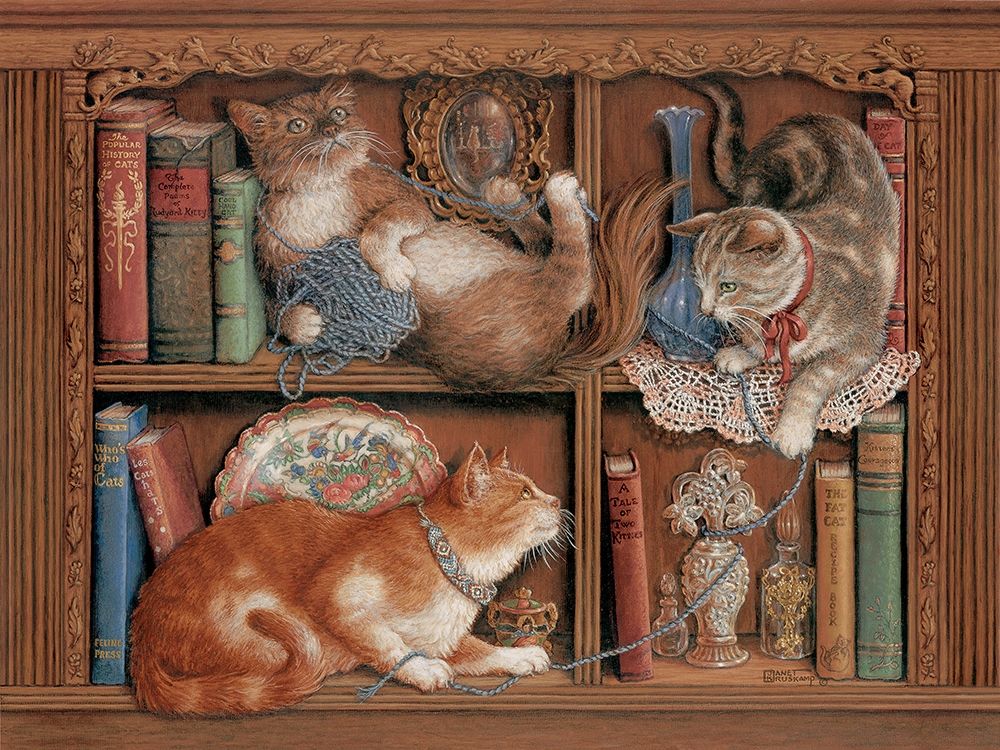 Wall Art Painting id:354369, Name: Morning Mischief, Artist: Kruskamp, Janet