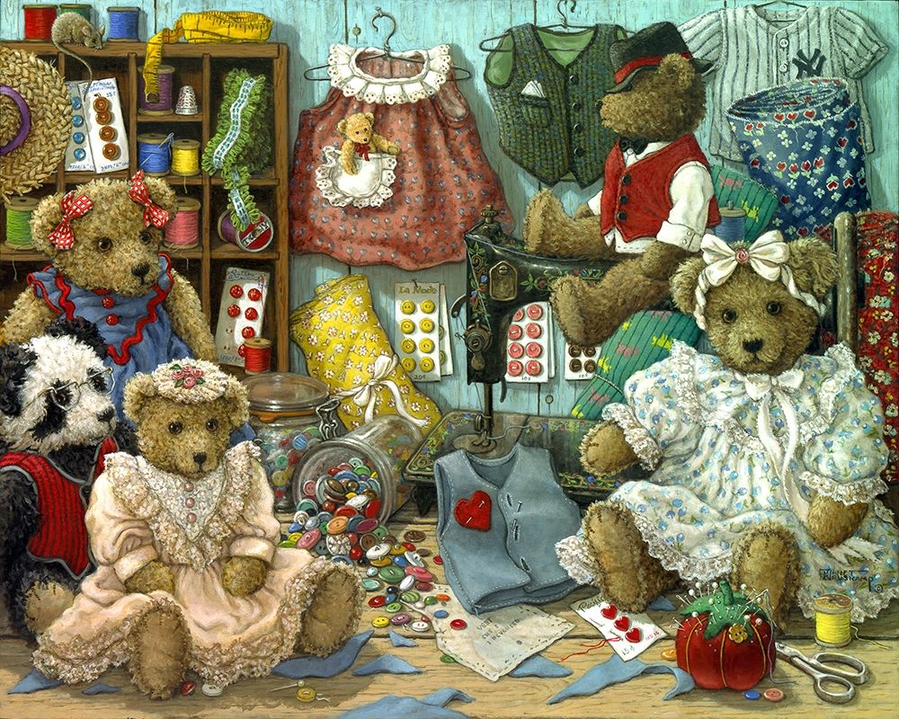 Wall Art Painting id:354420, Name: Teddy Bear Wear, Artist: Kruskamp, Janet