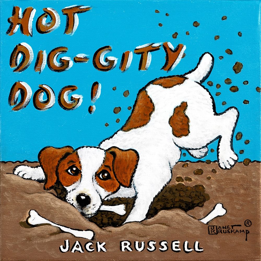 Wall Art Painting id:354564, Name: Hot Dig-Gity Dog, Artist: Kruskamp, Janet