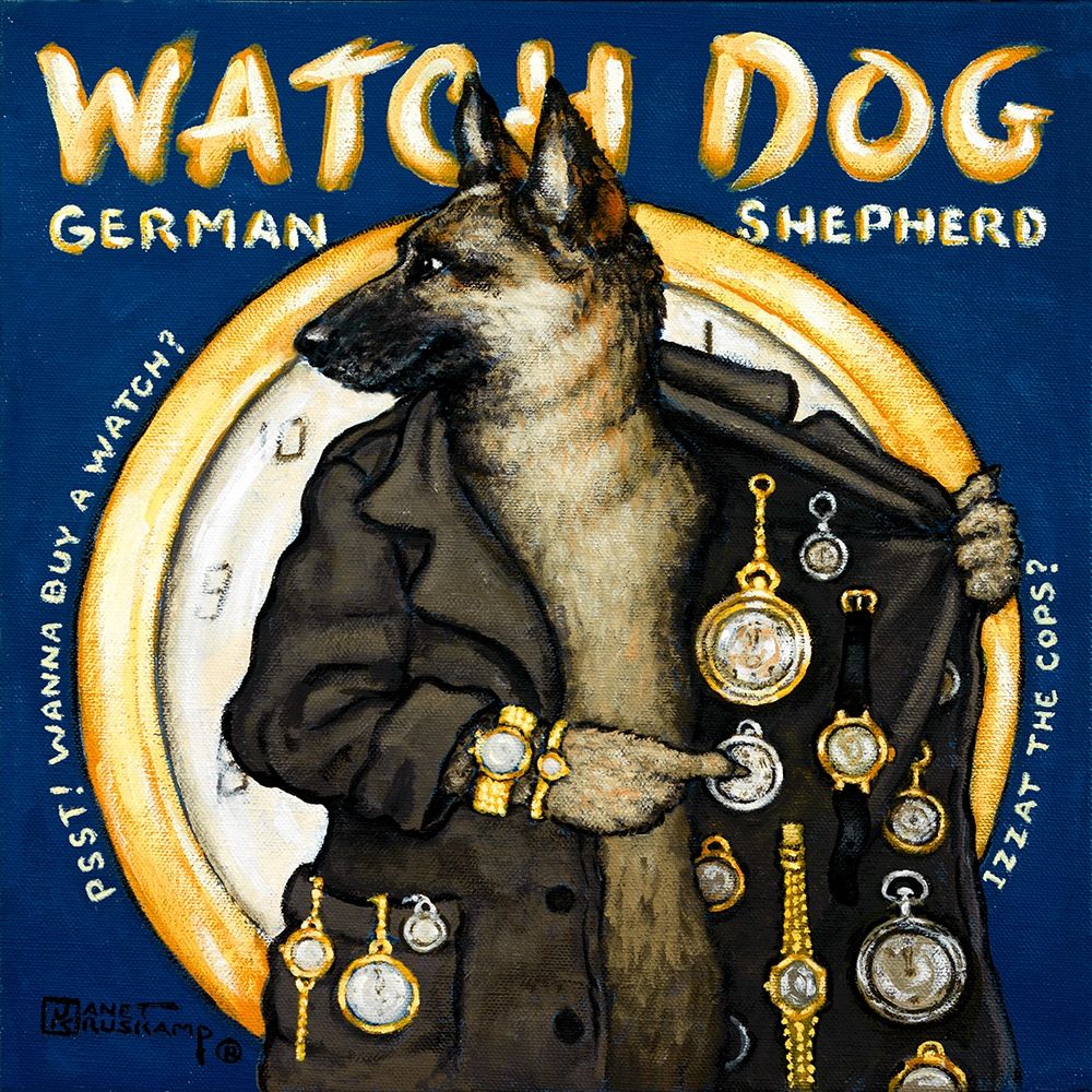 Wall Art Painting id:354567, Name: Watch Dog, Artist: Kruskamp, Janet