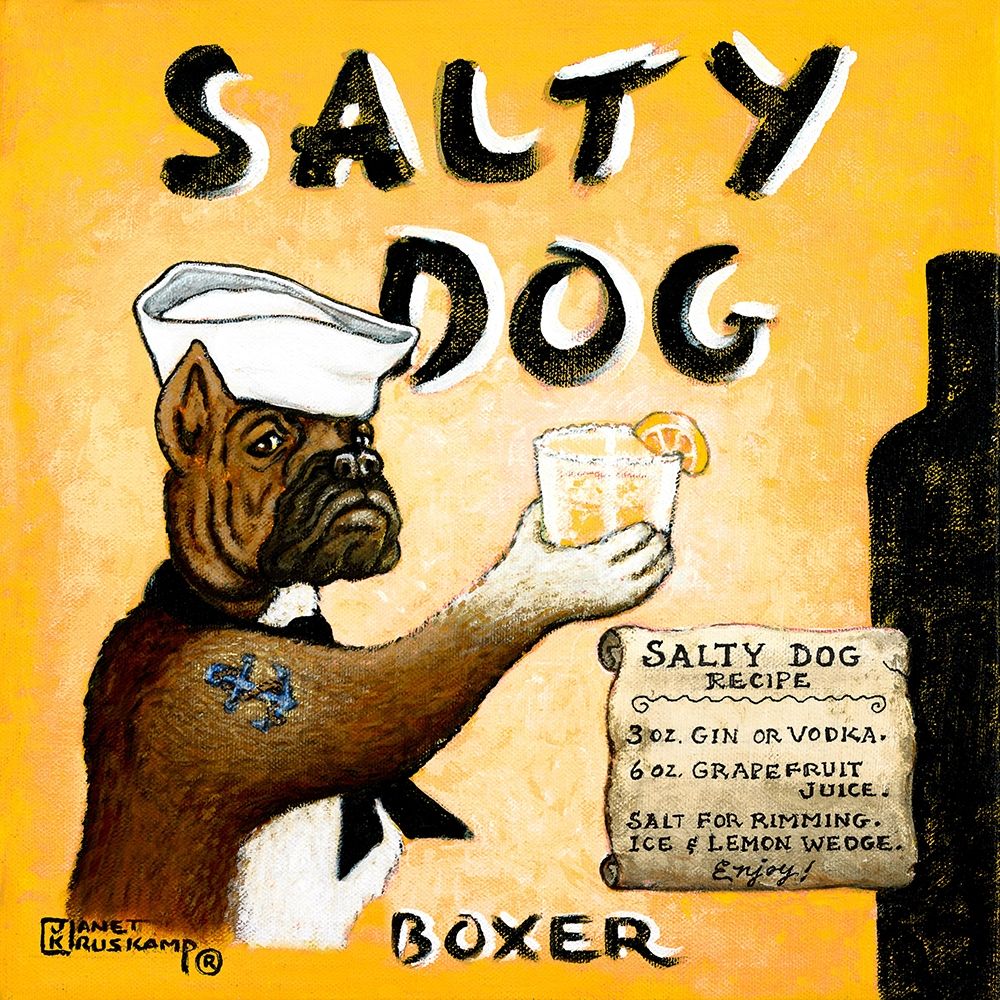 Wall Art Painting id:354568, Name: Salty Dog, Artist: Kruskamp, Janet