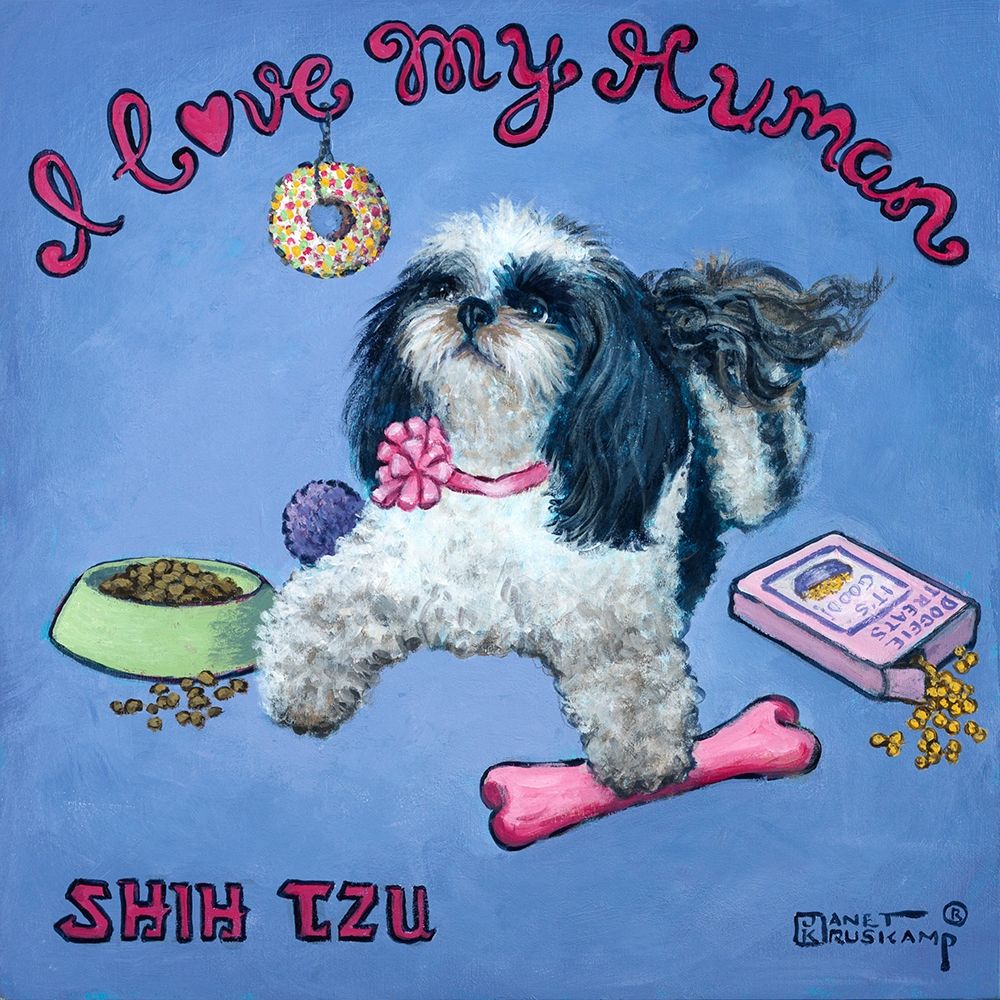 Wall Art Painting id:354582, Name: I Love My Human, Artist: Kruskamp, Janet