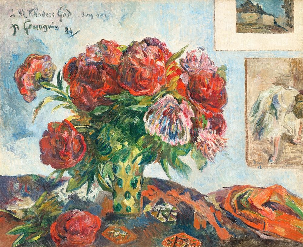 Wall Art Painting id:360418, Name: Still Life with Peonies, Artist: Gauguin, Paul