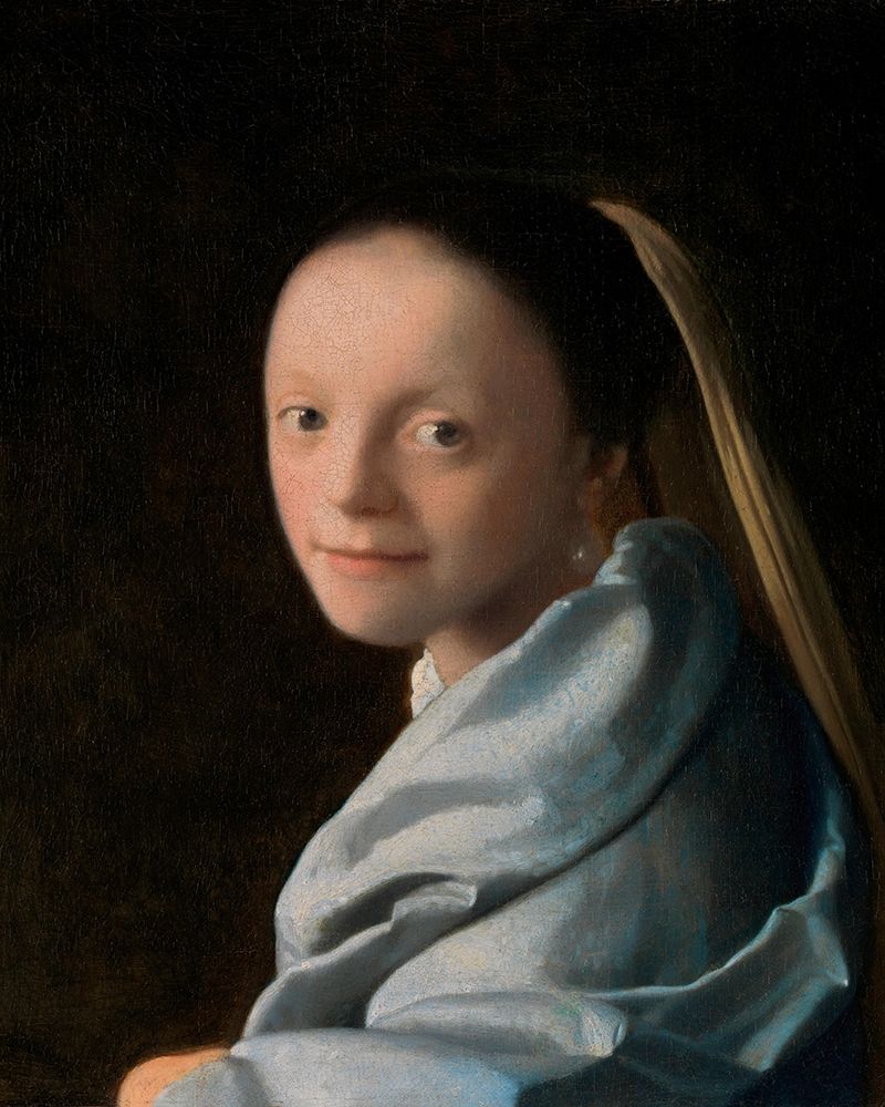 Wall Art Painting id:360689, Name: Study of a Young Woman, Artist: Vermeer, Johannes