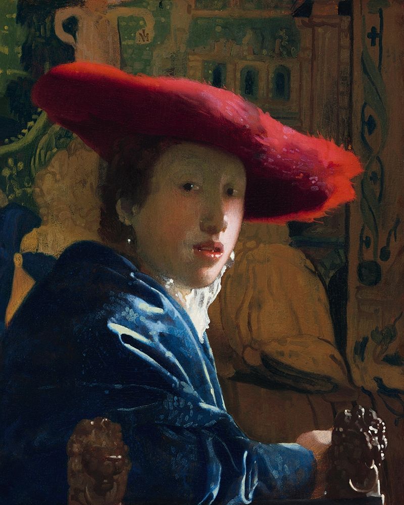 Wall Art Painting id:360690, Name: Girl with the Red Hat, Artist: Vermeer, Johannes