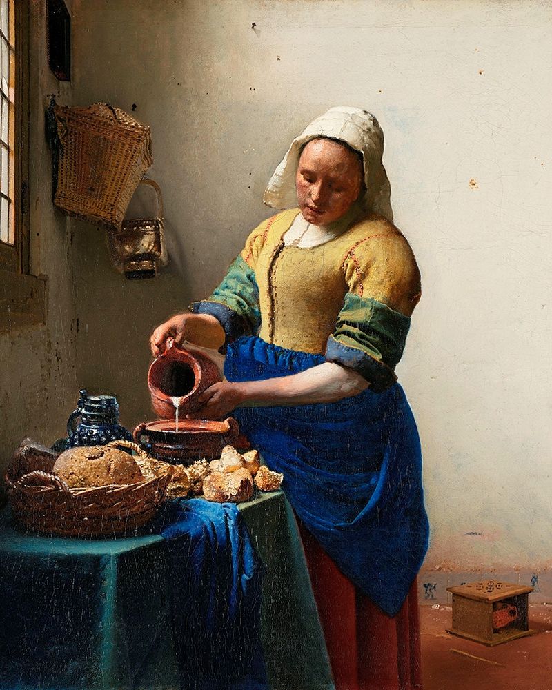 Wall Art Painting id:360691, Name: The Milkmaid, Artist: Vermeer, Johannes