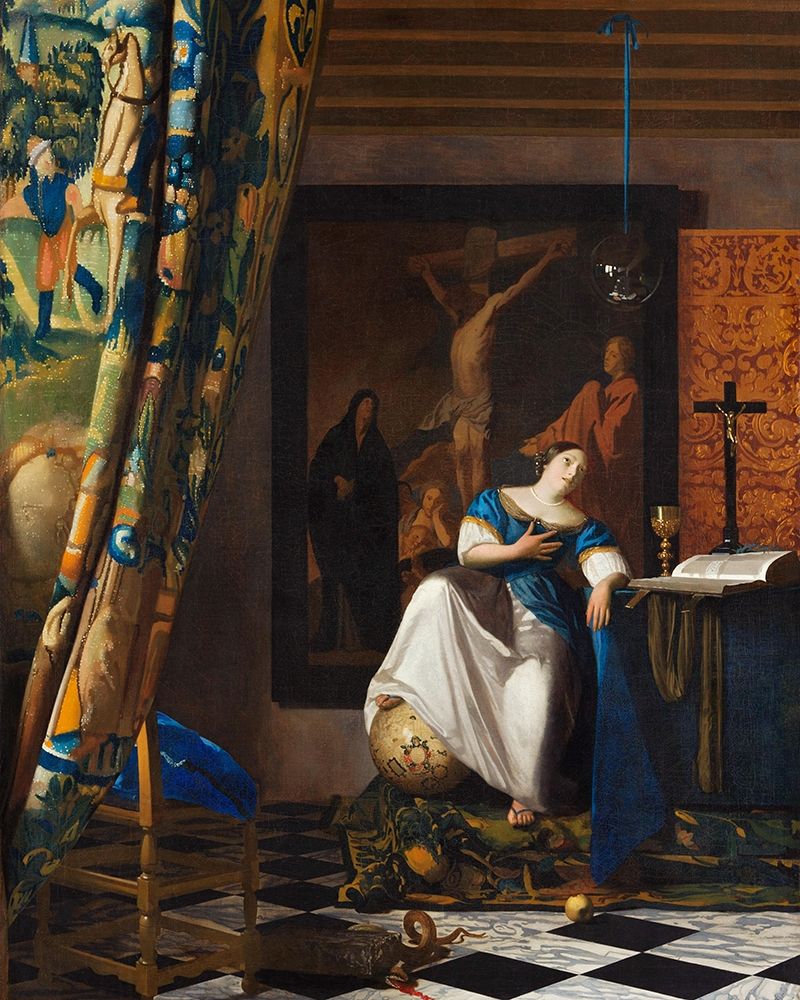 Wall Art Painting id:360692, Name: Allegory of the Catholic Faith, Artist: Vermeer, Johannes