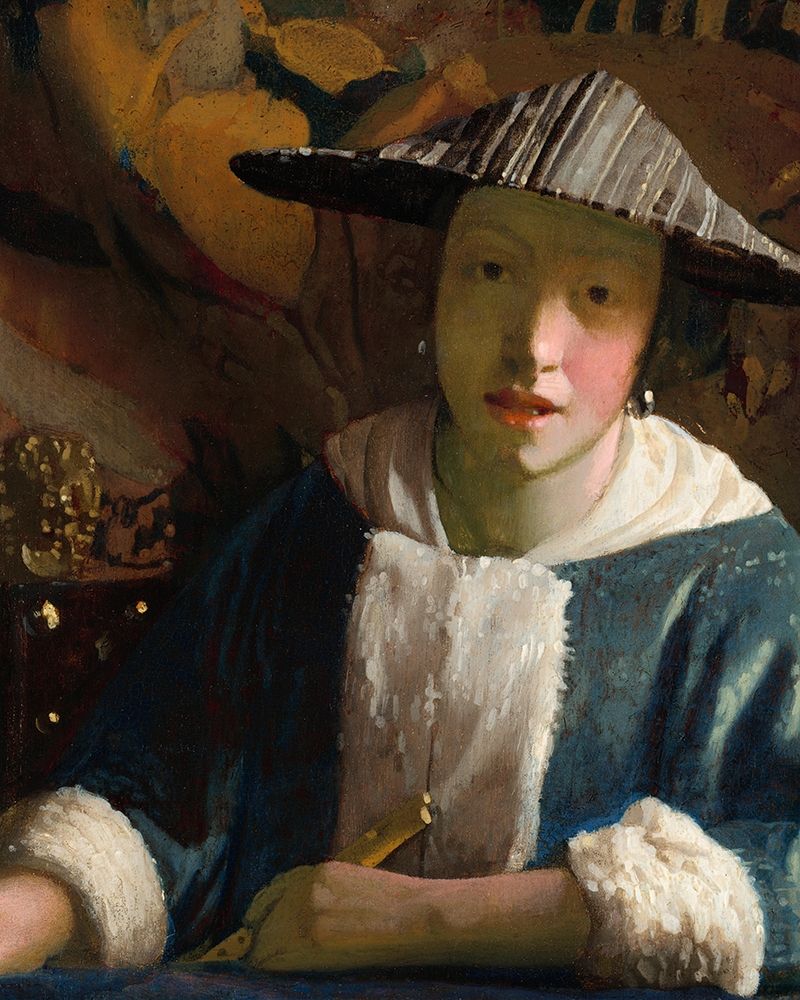 Wall Art Painting id:360694, Name: Girl with a Flute, Artist: Vermeer, Johannes