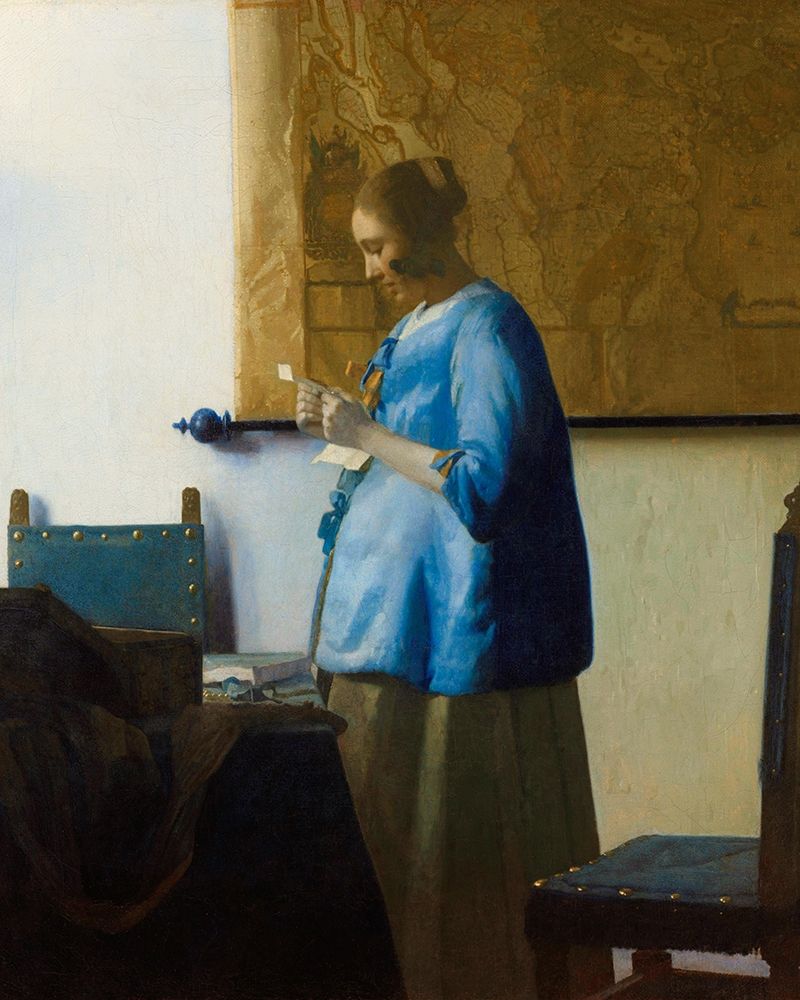 Wall Art Painting id:360700, Name: Woman Reading a Letter, Artist: Vermeer, Johannes