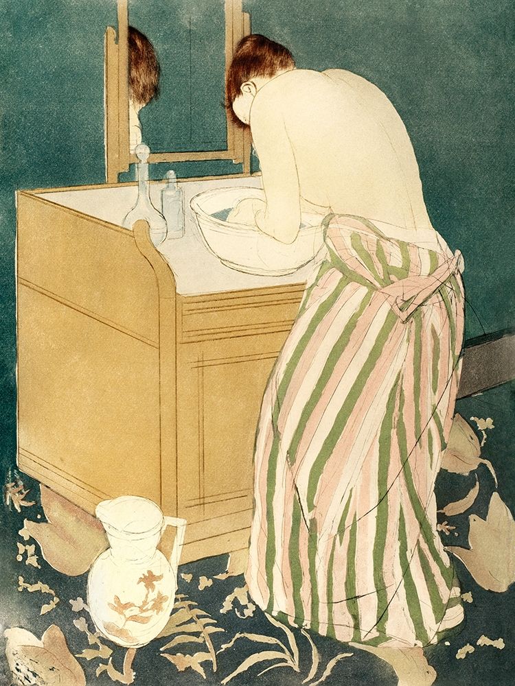 Wall Art Painting id:362079, Name: Woman Bathing, Artist: Cassatt, Mary