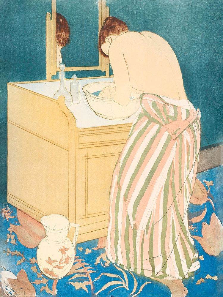 Wall Art Painting id:362097, Name: Woman Bathing, Artist: Cassatt, Mary