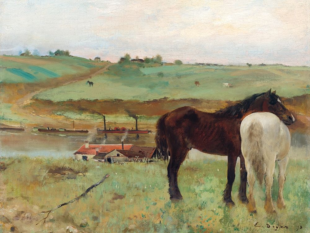 Wall Art Painting id:362144, Name: Horse in a Meadow, Artist: Degas, Edgar