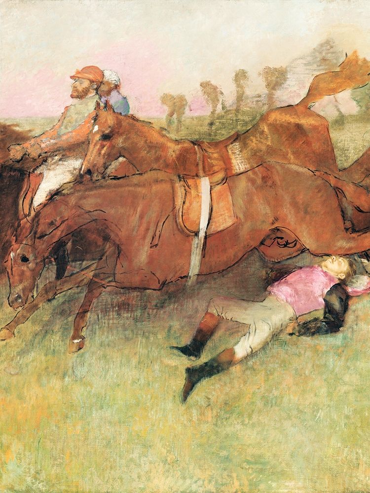 Wall Art Painting id:362165, Name: Scene from the Steeplechase: The Fallen Jockey, Artist: Degas, Edgar