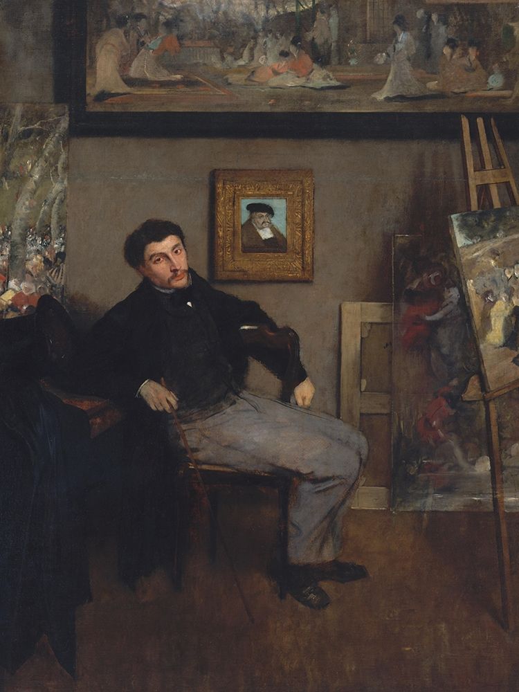 Wall Art Painting id:362190, Name: Portrait of James Tissot, Artist: Degas, Edgar