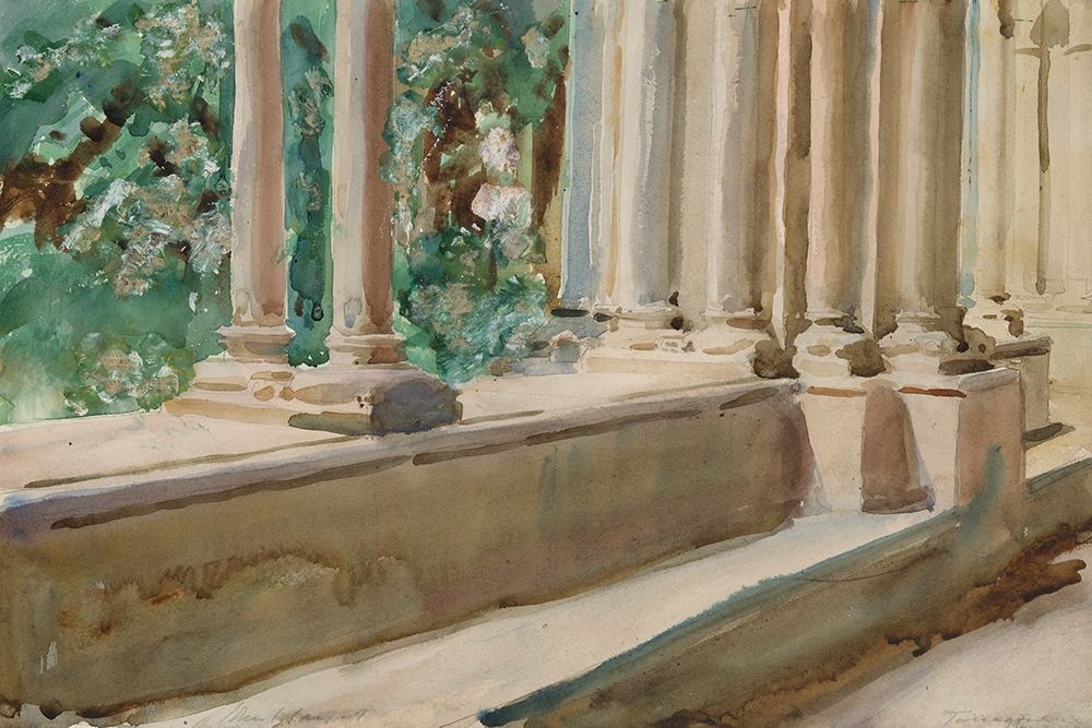 Wall Art Painting id:362250, Name: Tarragona Terrace and Garden, Artist: Sargent, John Singer