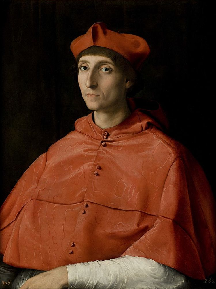 Wall Art Painting id:370413, Name: Portrait of a Cardinal, Artist: Raphael