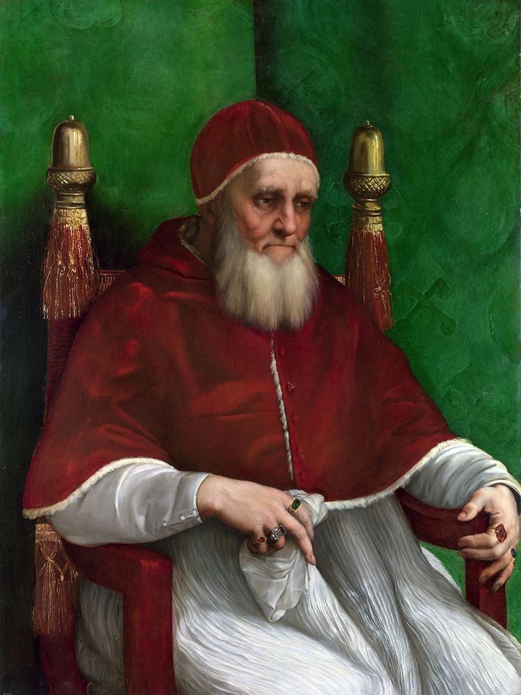 Wall Art Painting id:370562, Name: Portrait of Pope Julius II, Artist: Raphael