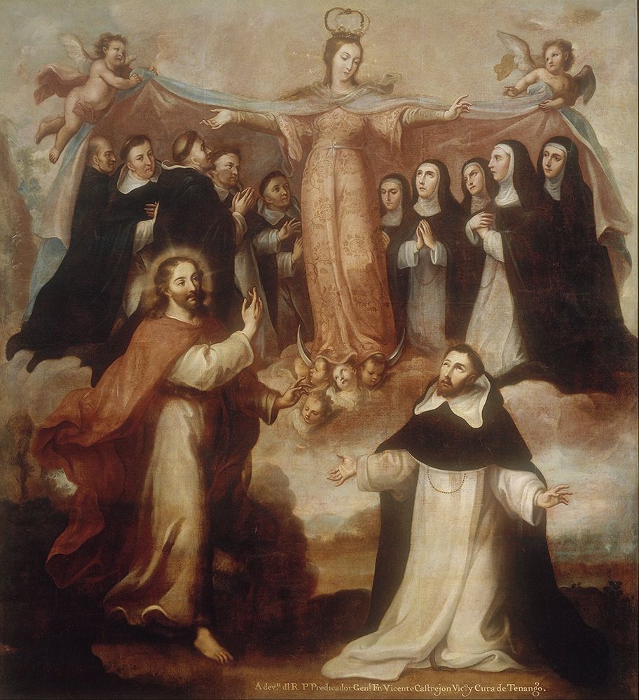 Wall Art Painting id:377303, Name: Allegory of the Virgin Patroness of the Dominicans, Artist: Cabrera, Miguel