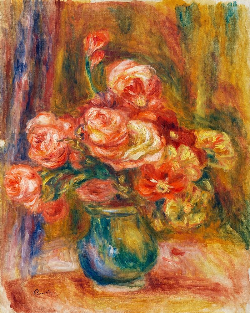 Wall Art Painting id:364912, Name: Vase of Roses, Artist: Renoir, Pierre-Auguste