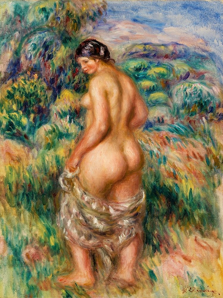 Wall Art Painting id:365084, Name: Standing Bather 1910, Artist: Renoir, Pierre-Auguste