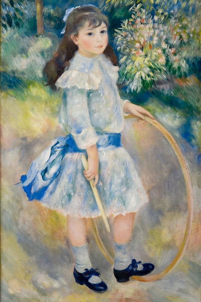 Wall Art Painting id:365102, Name: Girl with a Hoop, Artist: Renoir, Pierre-Auguste