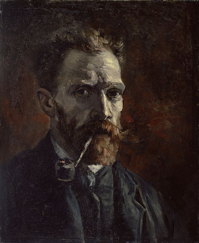 Wall Art Painting id:377429, Name: Self-portrait with pipe, Artist: van Gogh, Vincent
