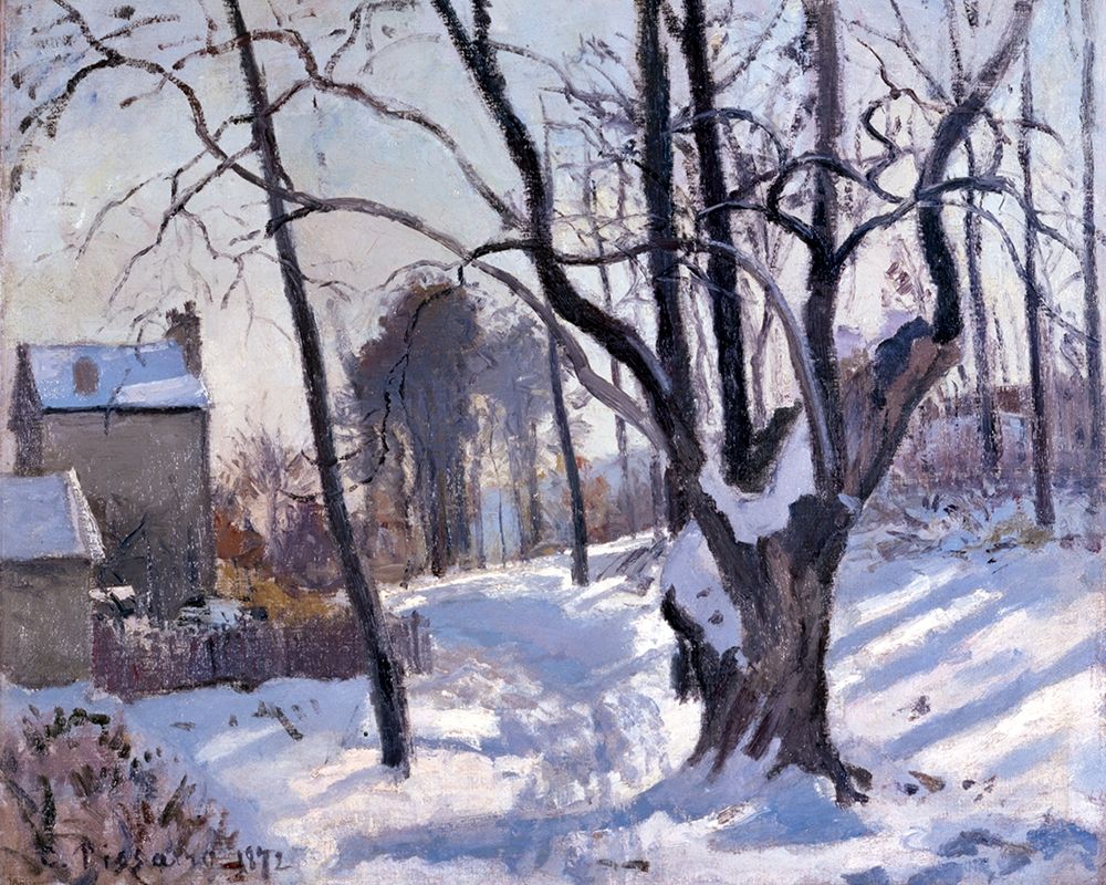 Wall Art Painting id:378078, Name: Winter Landscape in Loiveciennes, Artist: Pissarro, Camille