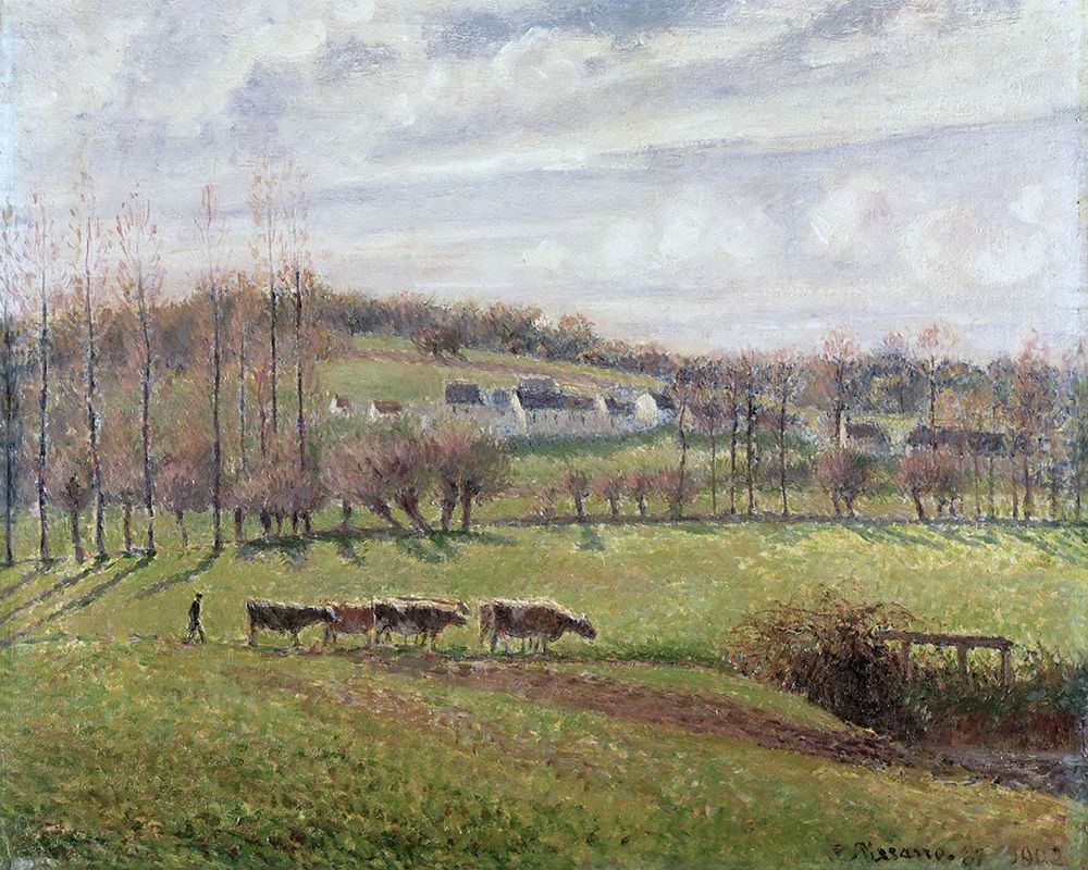 Wall Art Painting id:378097, Name: Summer Landscape, Eragny, Artist: Pissarro, Camille