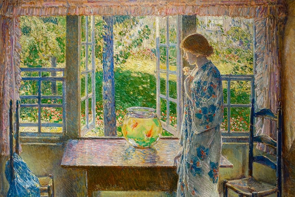 Wall Art Painting id:410673, Name: The Goldfish Window, Artist: Hassam, Childe