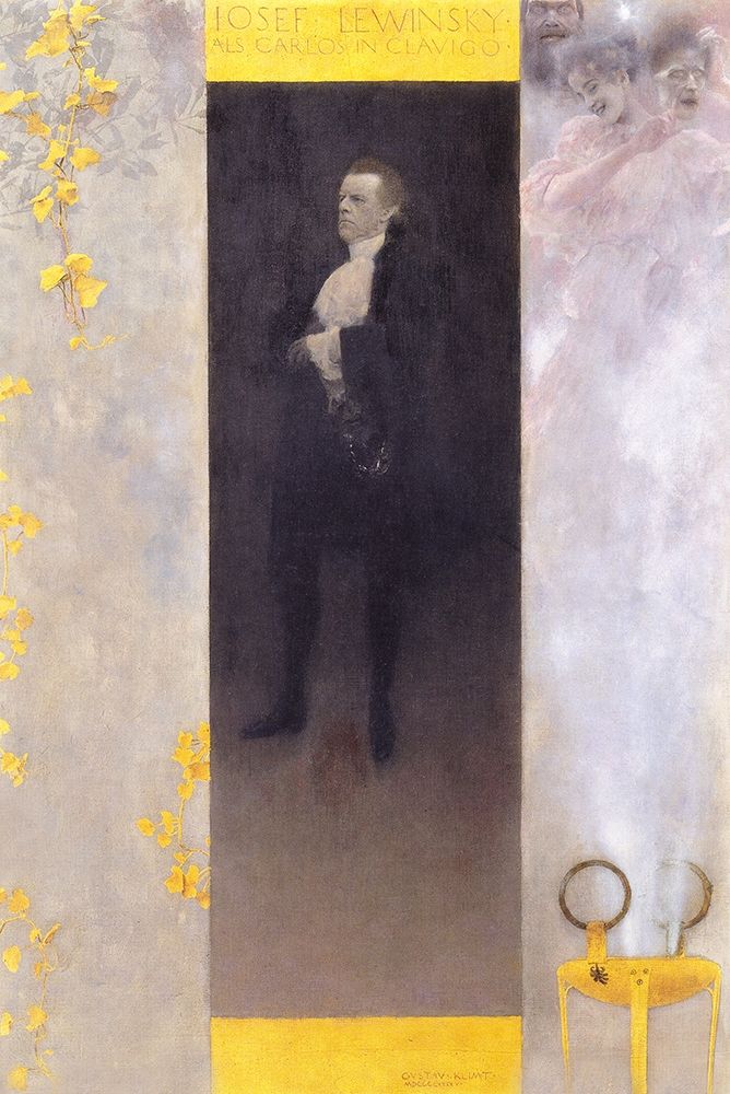 Wall Art Painting id:432125, Name: Der Hofschauspieler Josef Lewinsky als Carlos in Clavigo, Artist: Klimt, Gustav