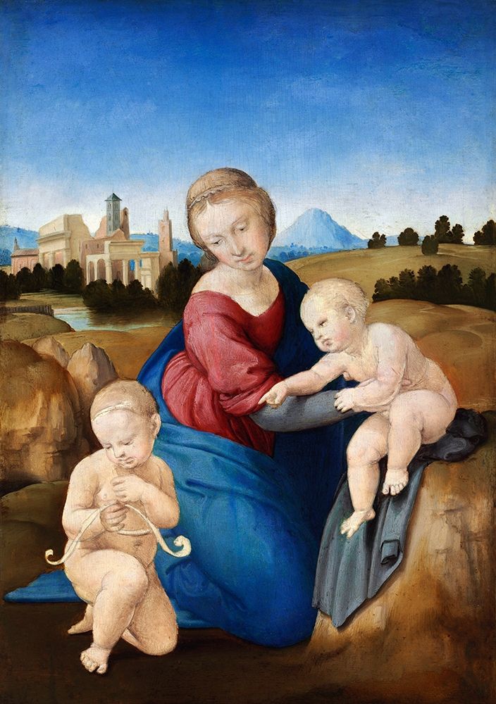 Wall Art Painting id:434013, Name: Madonna and Child with the Infant Saint John, Artist: Raphael