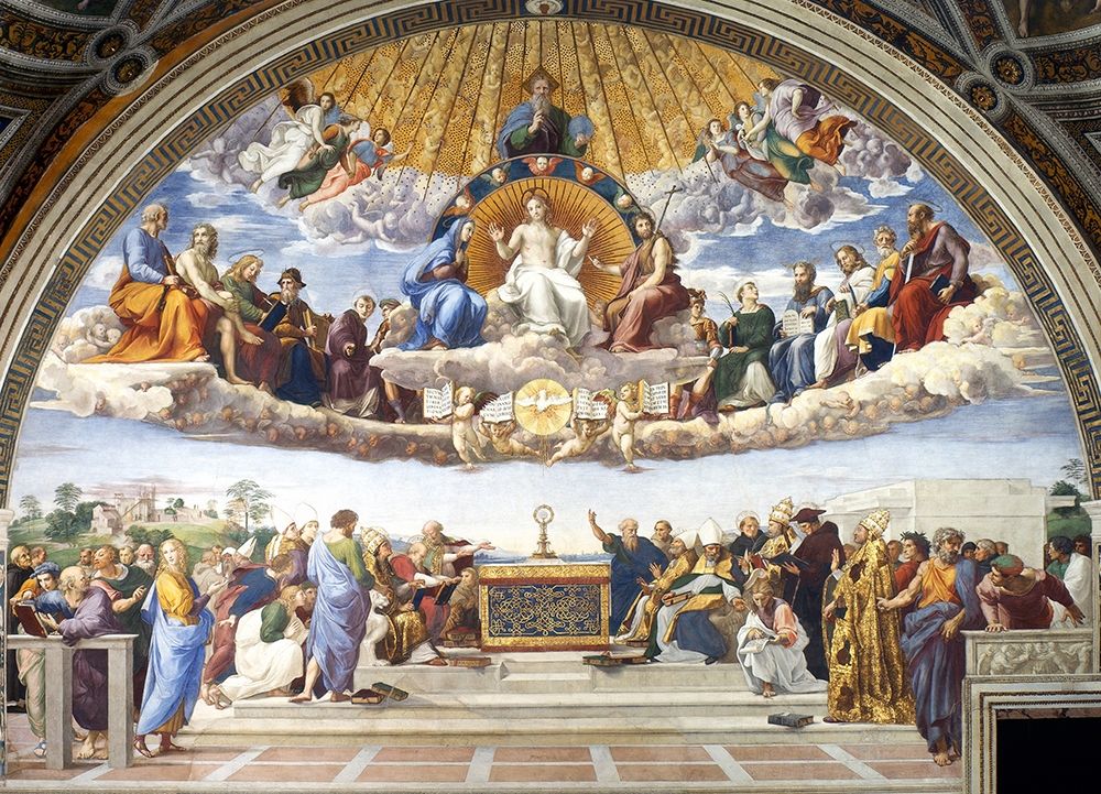 Wall Art Painting id:434014, Name: Disputation of the Holy Sacrament, Artist: Raphael