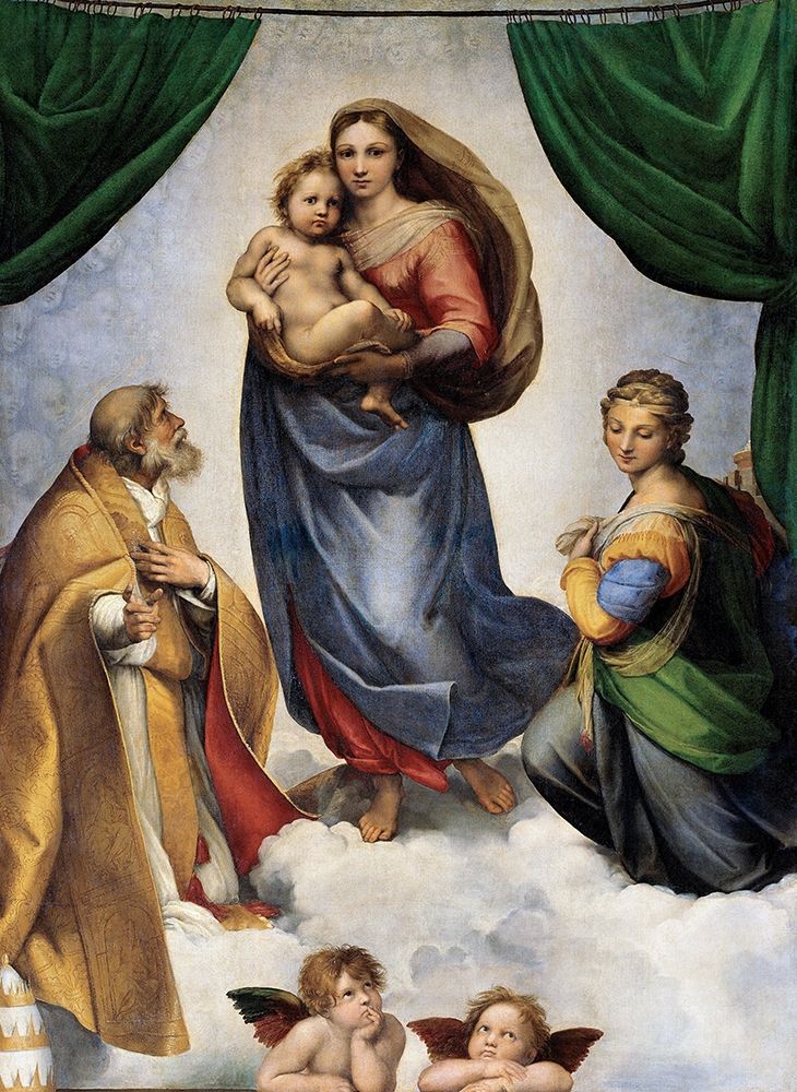 Wall Art Painting id:434019, Name: The Sistine Madonna, Artist: Raphael