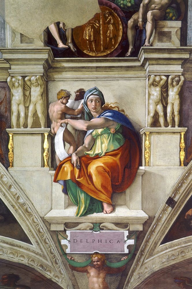 Wall Art Painting id:434046, Name: Delphic Sibyl, Artist: Michelangelo