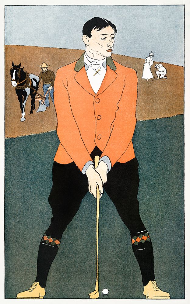 Wall Art Painting id:435646, Name: Golf Player 1898, Artist: Penfield, Edward